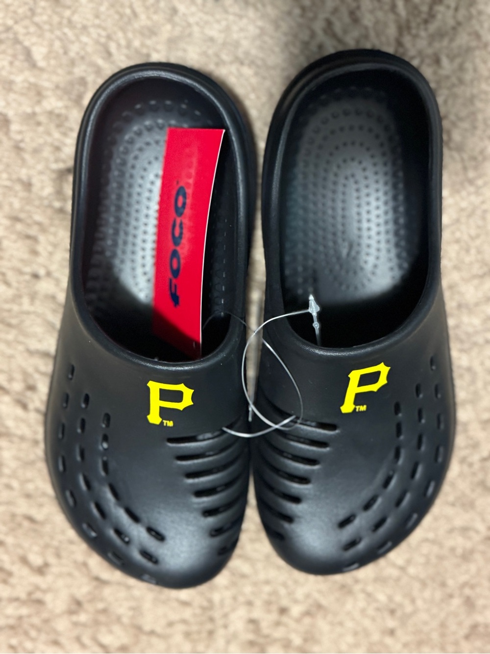 Kids Black Slip-On Clogs with Yellow Pirates Team Accent